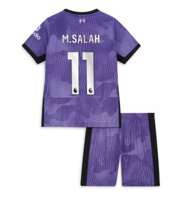 Liverpool Mohamed Salah #11 Tredjeställ Barn 2023-24 Kortärmad (+ Korta byxor)